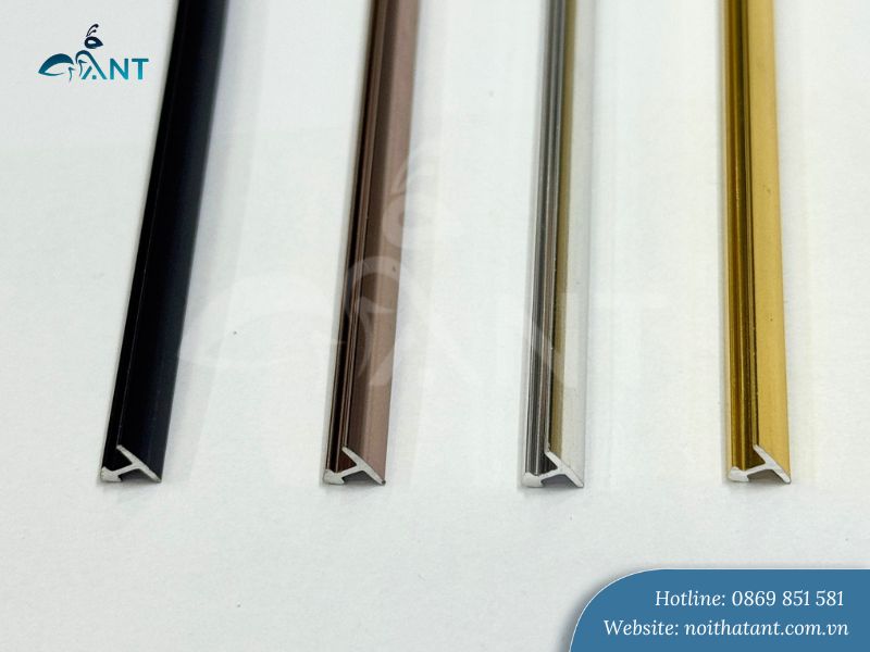 Ảnh thực tế của 4 màu của nẹp nhôm T6
