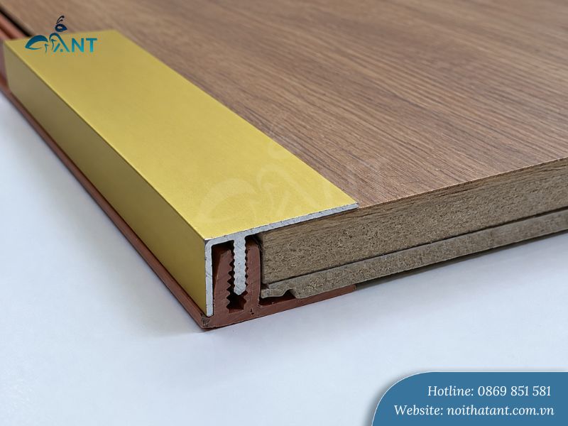 Nẹp nhôm chữ F kết thúc sàn gỗ