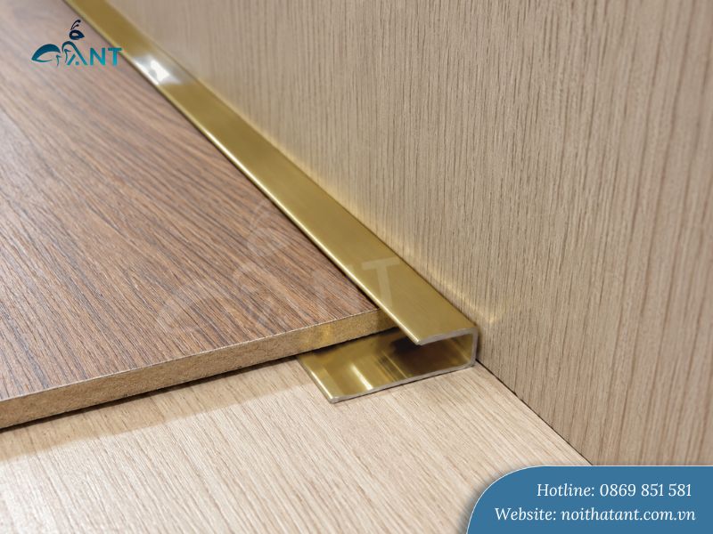 Ứng dụng nẹp nhôm kết thúc sàn gỗ MB